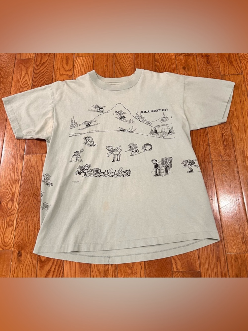 Vintage Killington Vermont TShirt Shirt Skiing Double Sided Long Sleeve XL Tee - Picture 2 of 9